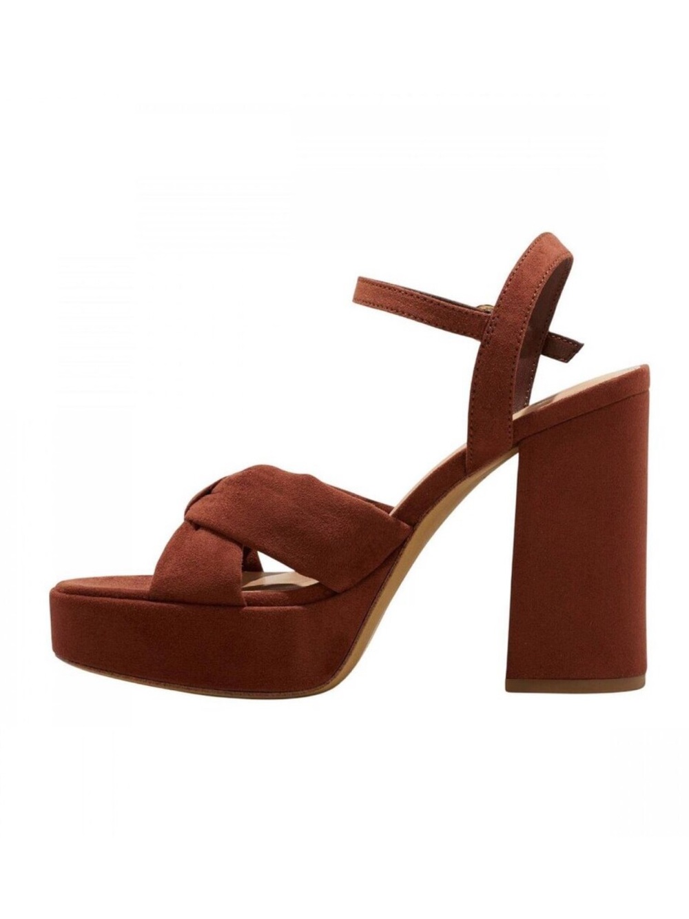 Brown Knotted Platform Block Heel Sandal - Women size 11 - Picture 4 of 15